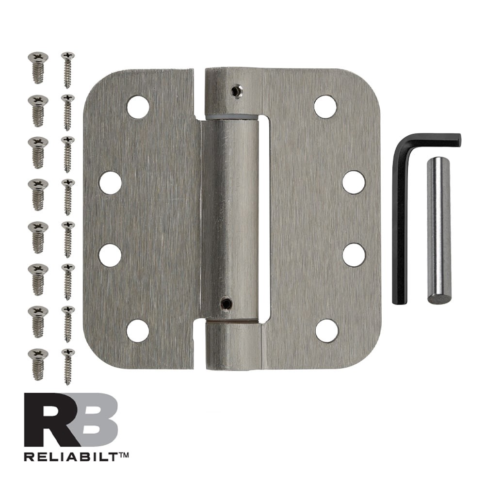 slide 3 of 6, RELIABILT 4-in H x 5/8-in Radius Satin Nickel Spring Interior Door Hinge, 1 ct
