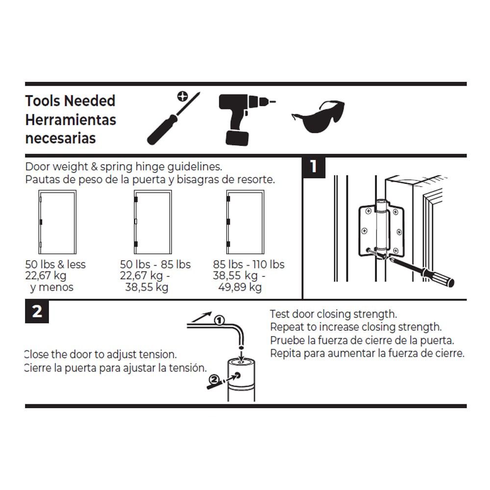 slide 6 of 6, RELIABILT 4-in H x 5/8-in Radius Satin Nickel Spring Interior Door Hinge, 1 ct