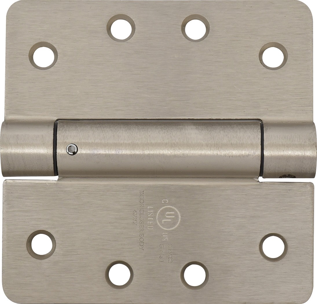 slide 5 of 6, RELIABILT 4-in H x 5/8-in Radius Satin Nickel Spring Interior Door Hinge, 1 ct