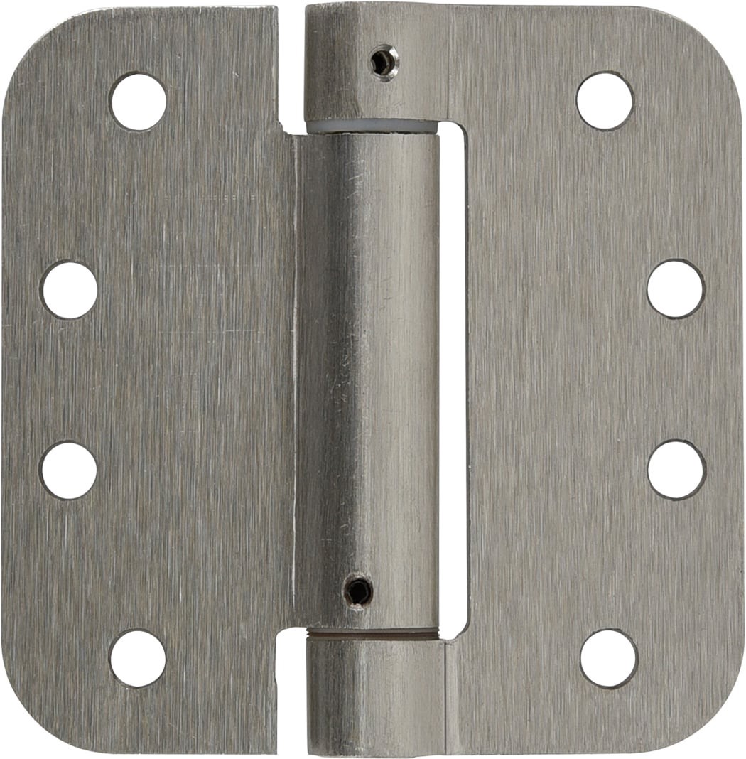 slide 1 of 6, RELIABILT 4-in H x 5/8-in Radius Satin Nickel Spring Interior Door Hinge, 1 ct