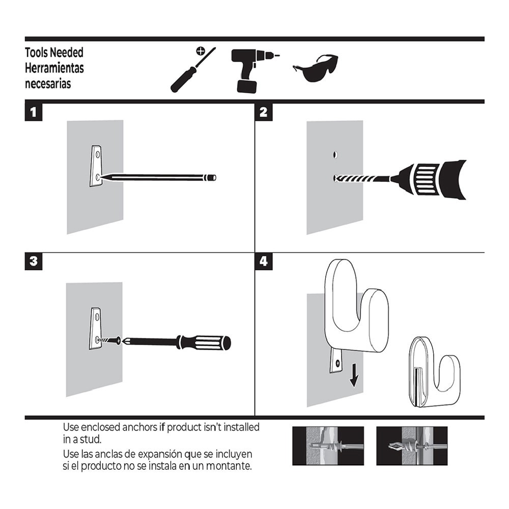 slide 4 of 6, RELIABILT 1 -Hook 1.5-in x 3.13-in H Soft Gold Decorative Wall Hook ( 25-lb Capacity), 1 ct