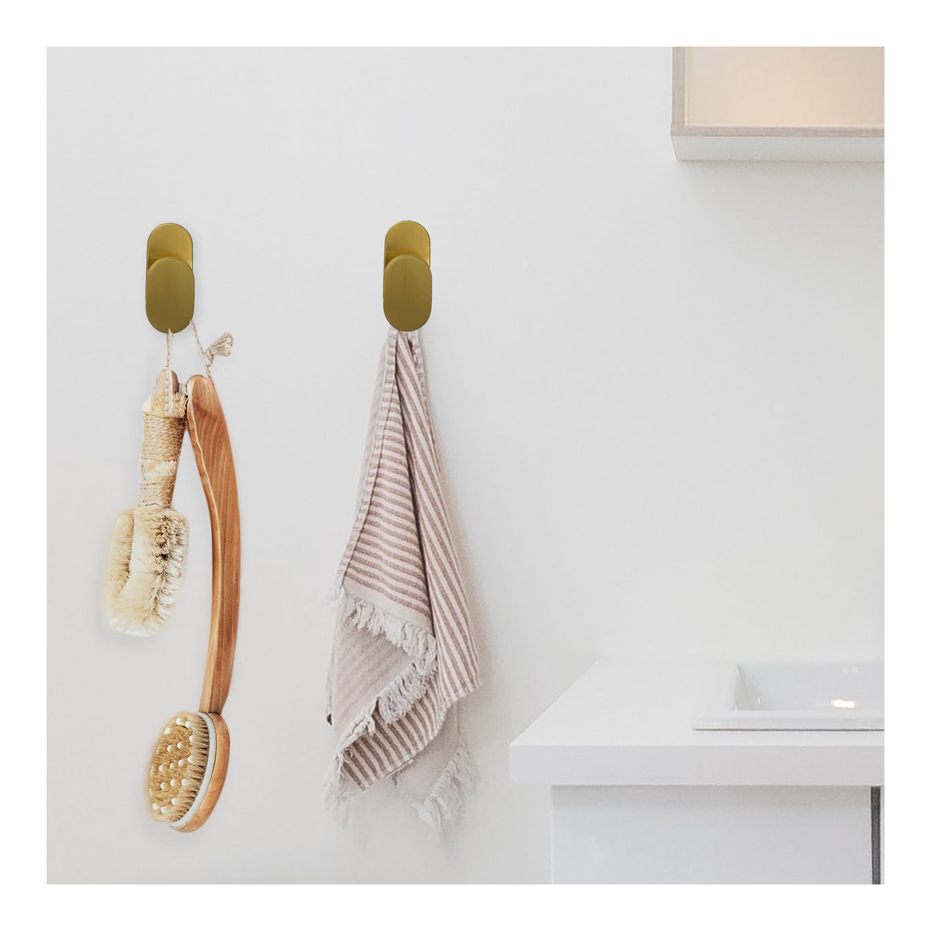 slide 5 of 6, RELIABILT 1 -Hook 1.5-in x 3.13-in H Soft Gold Decorative Wall Hook ( 25-lb Capacity), 1 ct