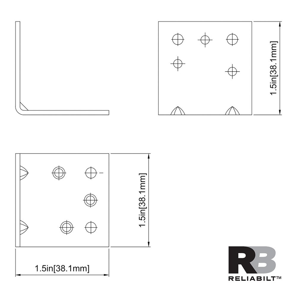 slide 4 of 4, RELIABILT 1.5-in x 0.5-in x 1.5-in Zinc-plated Steel Corner brace, 1 ct