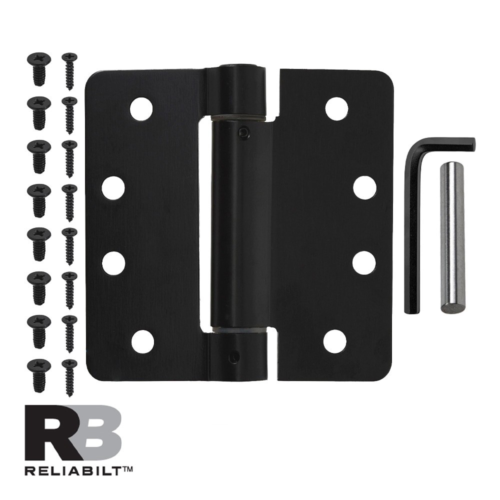 slide 2 of 6, RELIABILT 4-in H x 5/8-in Radius Oil-Rubbed Bronze Spring Interior Door Hinge, 1 ct