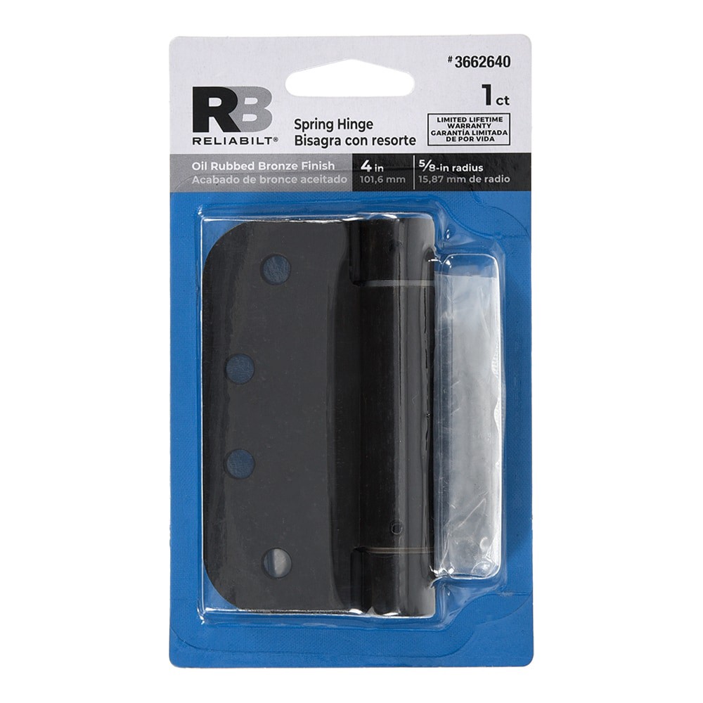 slide 3 of 6, RELIABILT 4-in H x 5/8-in Radius Oil-Rubbed Bronze Spring Interior Door Hinge, 1 ct