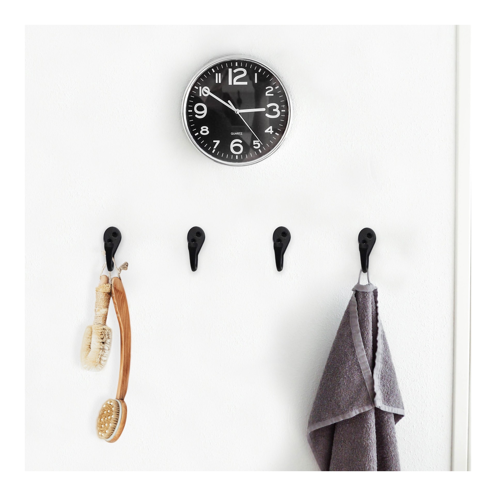 slide 5 of 6, RELIABILT 2 -Pack 1 -Hook 0.73-in x 1.47-in H Black Decorative Wall Hook ( 30-lb Capacity), 1 ct