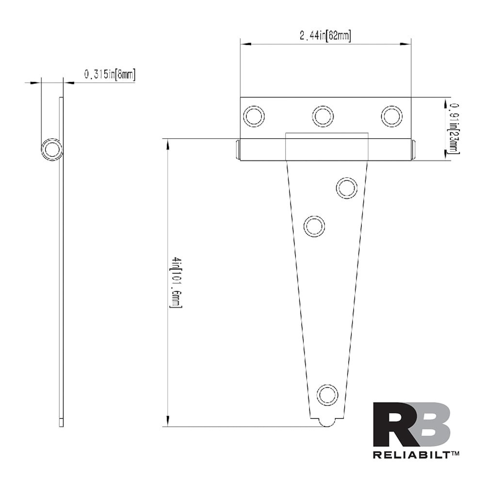 slide 2 of 4, RELIABILT 4-in Zinc Gate hinge, 1 ct