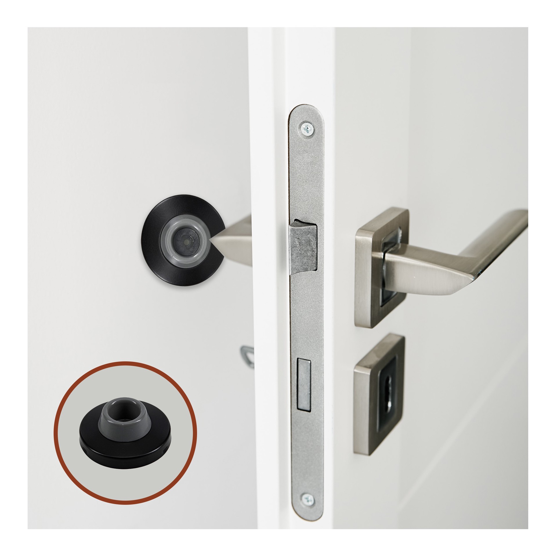 slide 4 of 5, RELIABILT 3-in Oil-rubbed bronze Concave bumper Door Stop, 1 ct