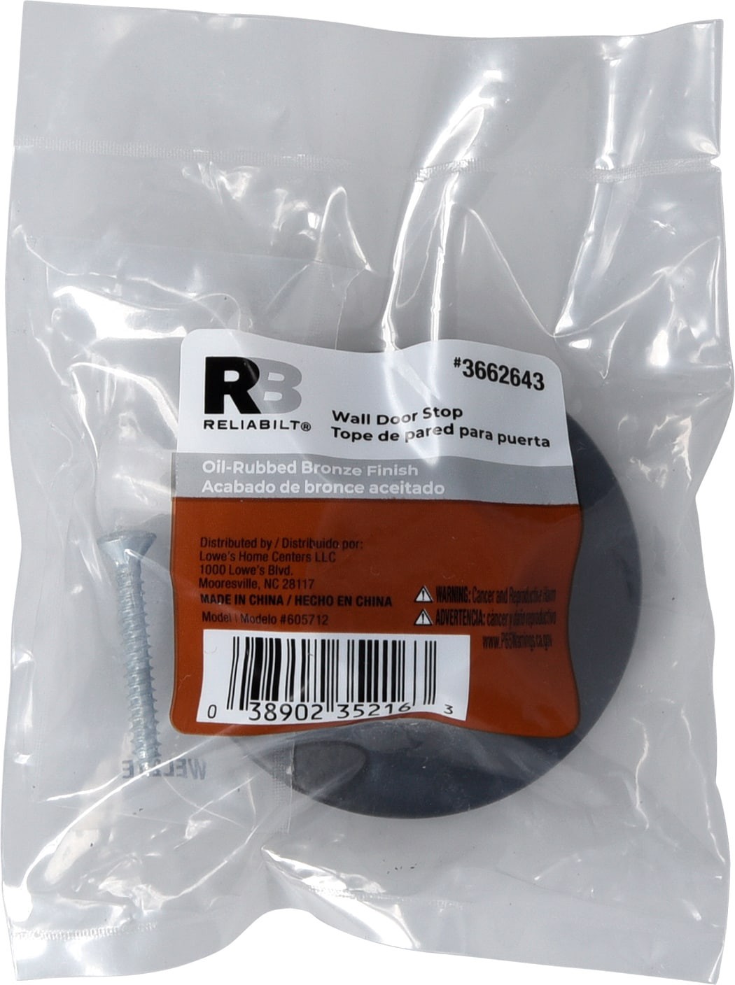 slide 5 of 5, RELIABILT 3-in Oil-rubbed bronze Concave bumper Door Stop, 1 ct