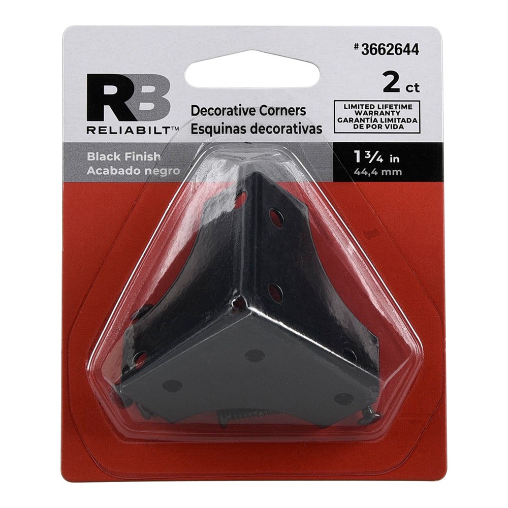 slide 2 of 6, RELIABILT 1.75-in x 1.75-in x 1.75-in Black Steel Corner brace 2 -Pack, 1 ct