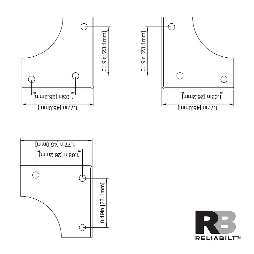 slide 4 of 6, RELIABILT 1.75-in x 1.75-in x 1.75-in Black Steel Corner brace 2 -Pack, 1 ct