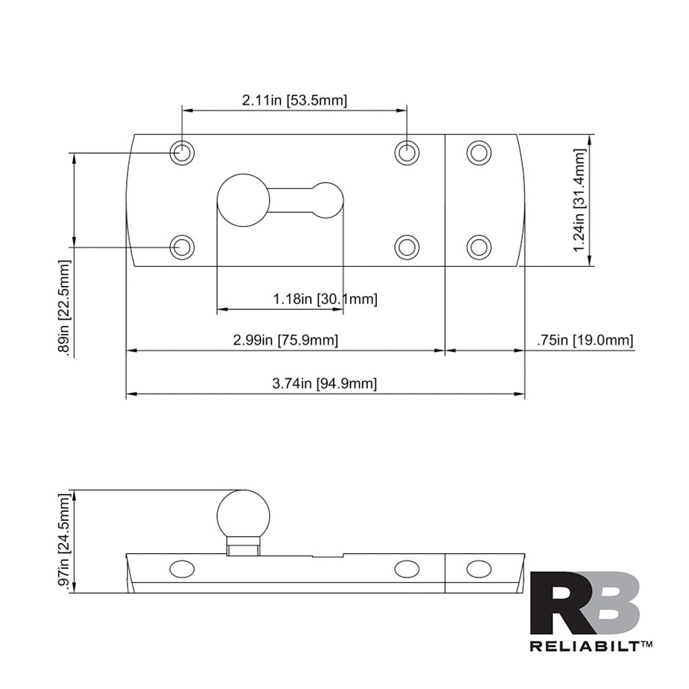 slide 6 of 6, RELIABILT 4-in Black Steel Barrel Bolt, 1 ct