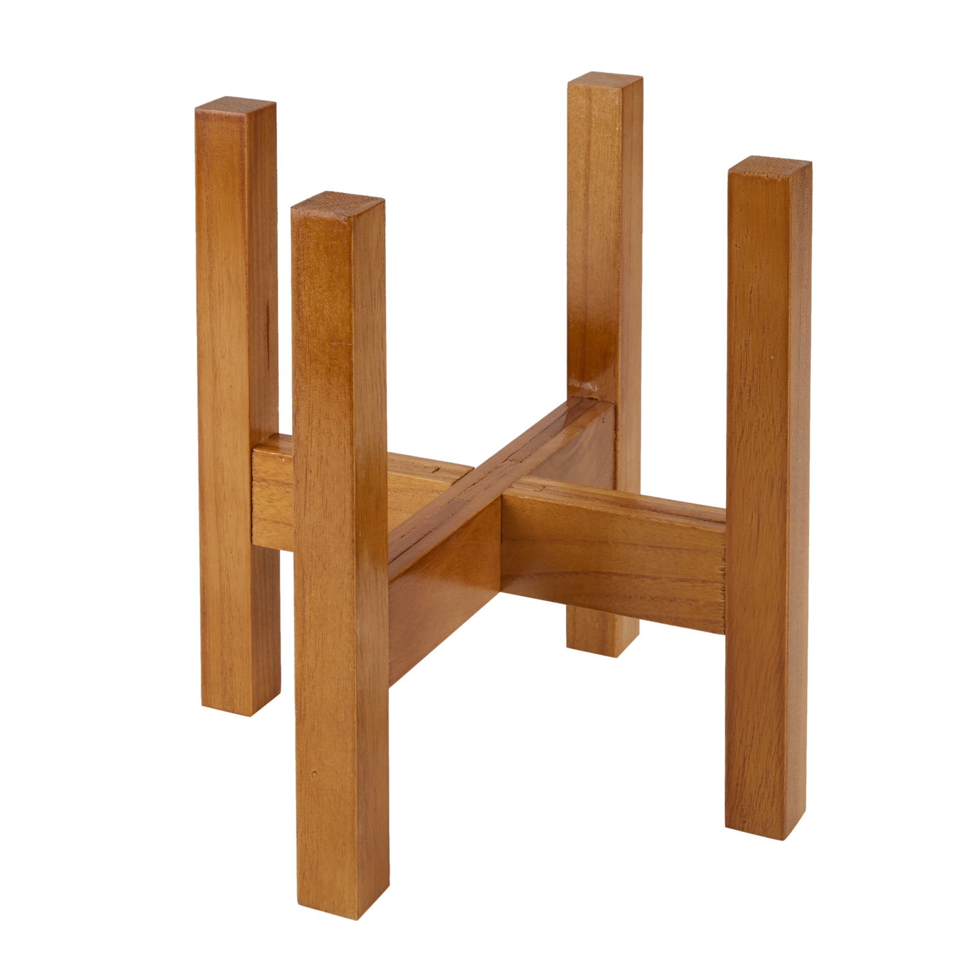 slide 1 of 6, Style Selections Contemporary 10-in H x 10.24-in W Walnut Indoor/Outdoor Square Wood Plant Stand, 1 ct