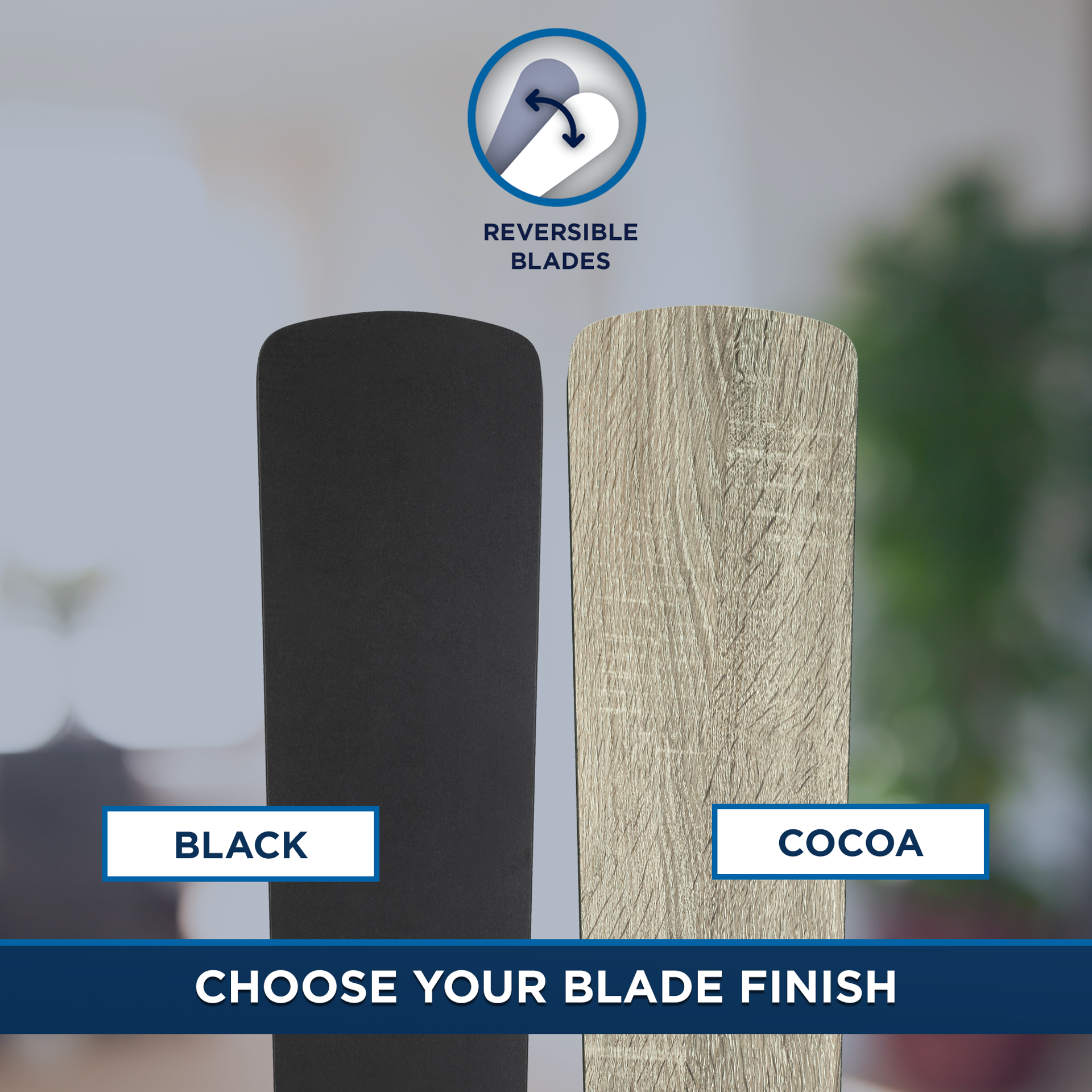 slide 6 of 6, Harbor Breeze Armitage 52-in Matte Black with Black/Cocoa Blades Flush Mount Ceiling Fan With Light 5 -Blade, 1 ct