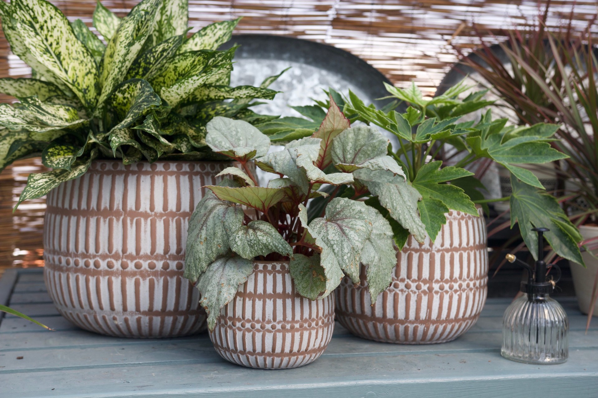 slide 3 of 5, allen + roth Round 5.9-in W x 5.9-in L Brown Ceramic Indoor Planter, 1 ct