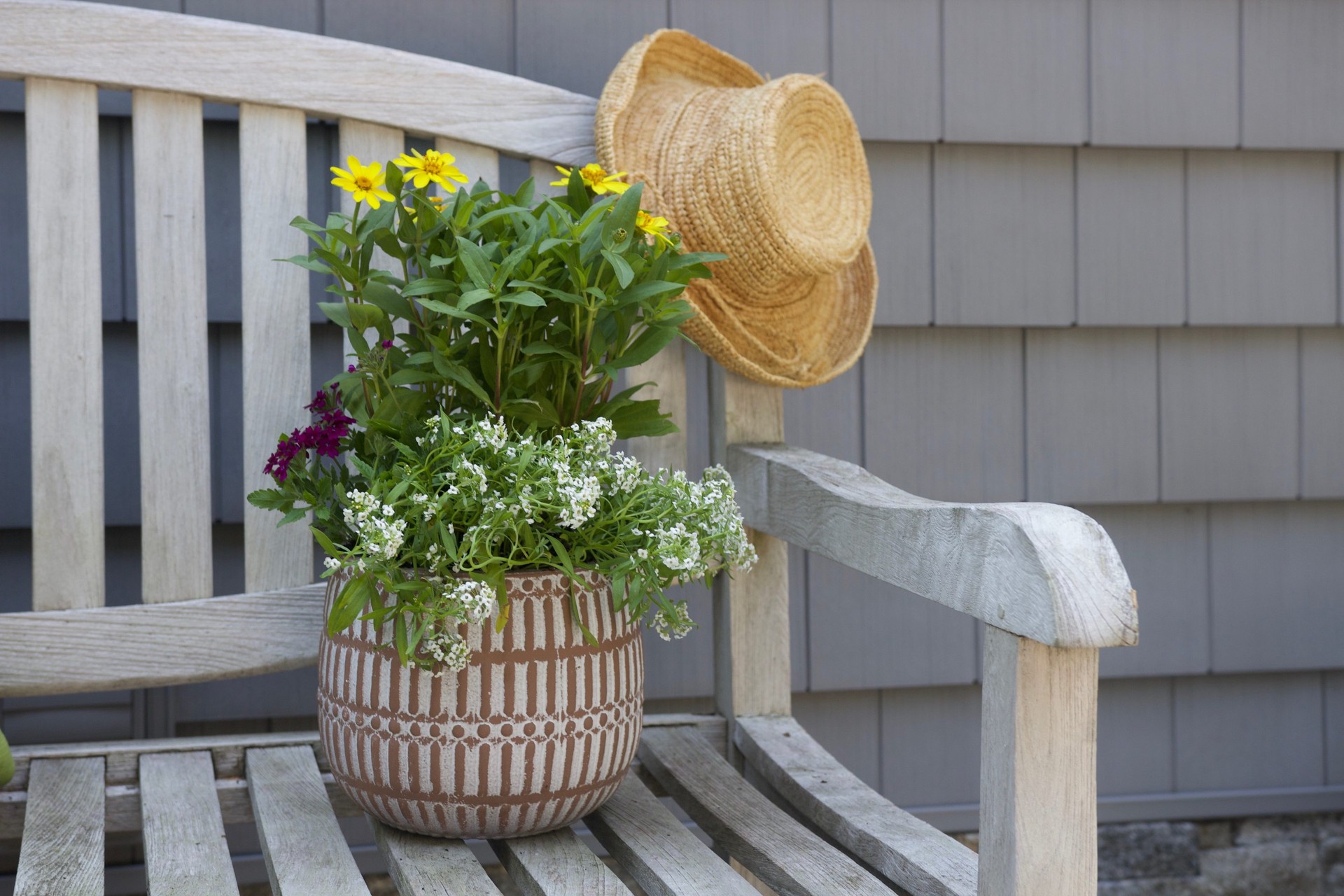 slide 5 of 5, allen + roth Round 5.9-in W x 5.9-in L Brown Ceramic Indoor Planter, 1 ct