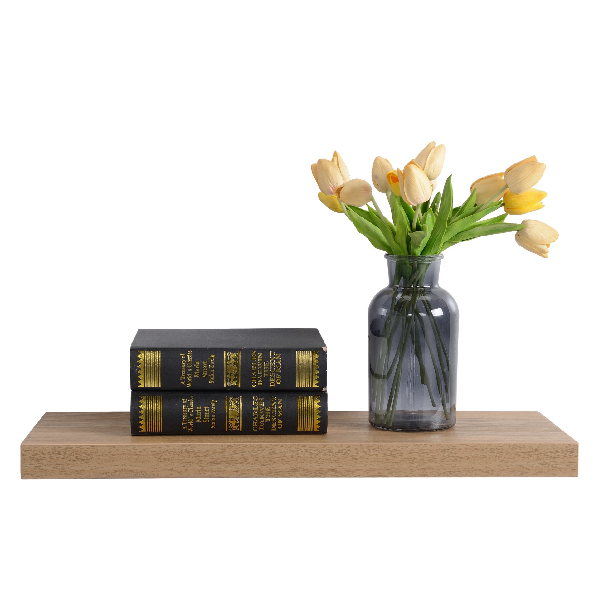 slide 3 of 5, Origin 21 23.62-in L x 7.87-in D x 1.5-in H Driftwood Rectangular Floating Shelf, 1 ct