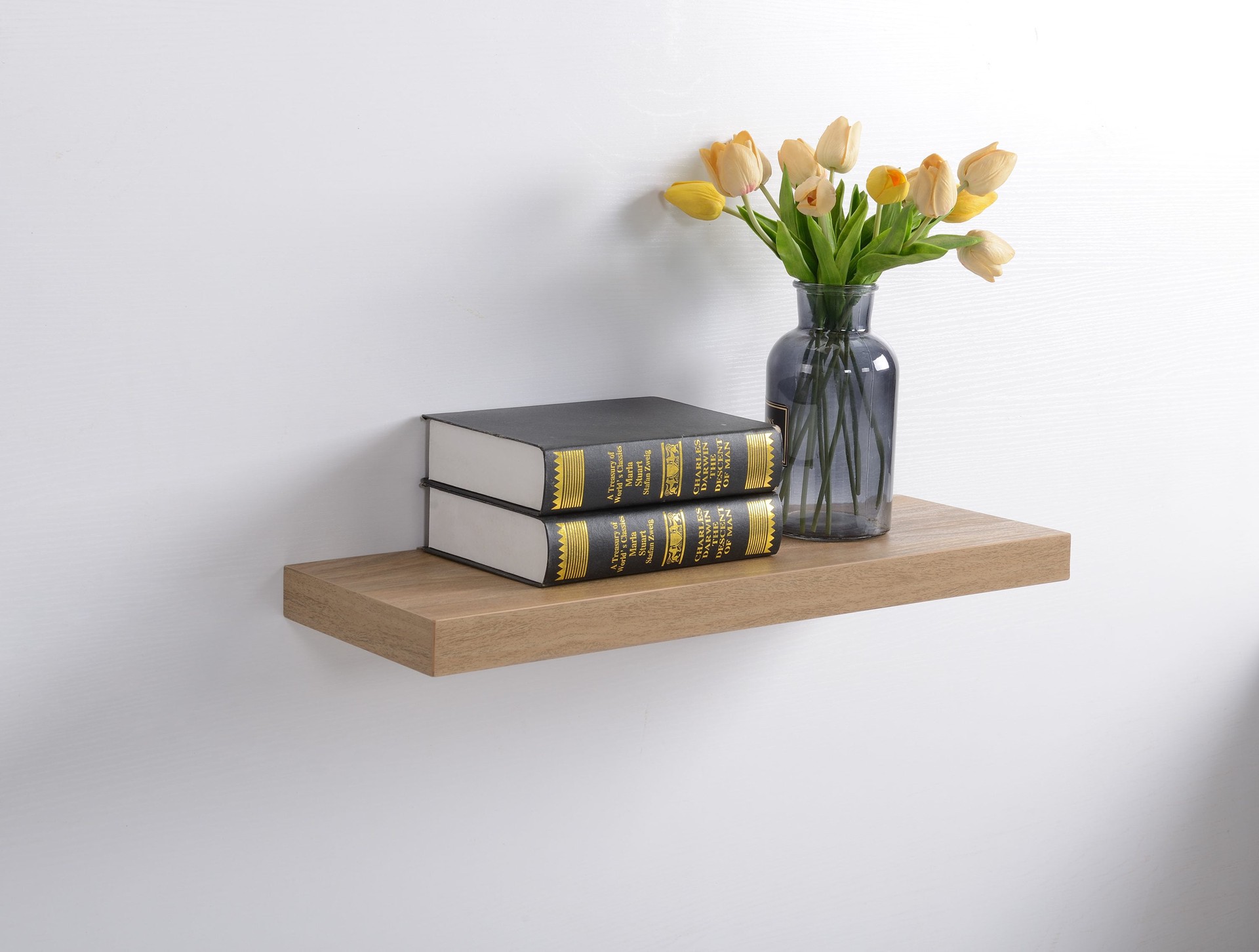 slide 4 of 5, Origin 21 23.62-in L x 7.87-in D x 1.5-in H Driftwood Rectangular Floating Shelf, 1 ct