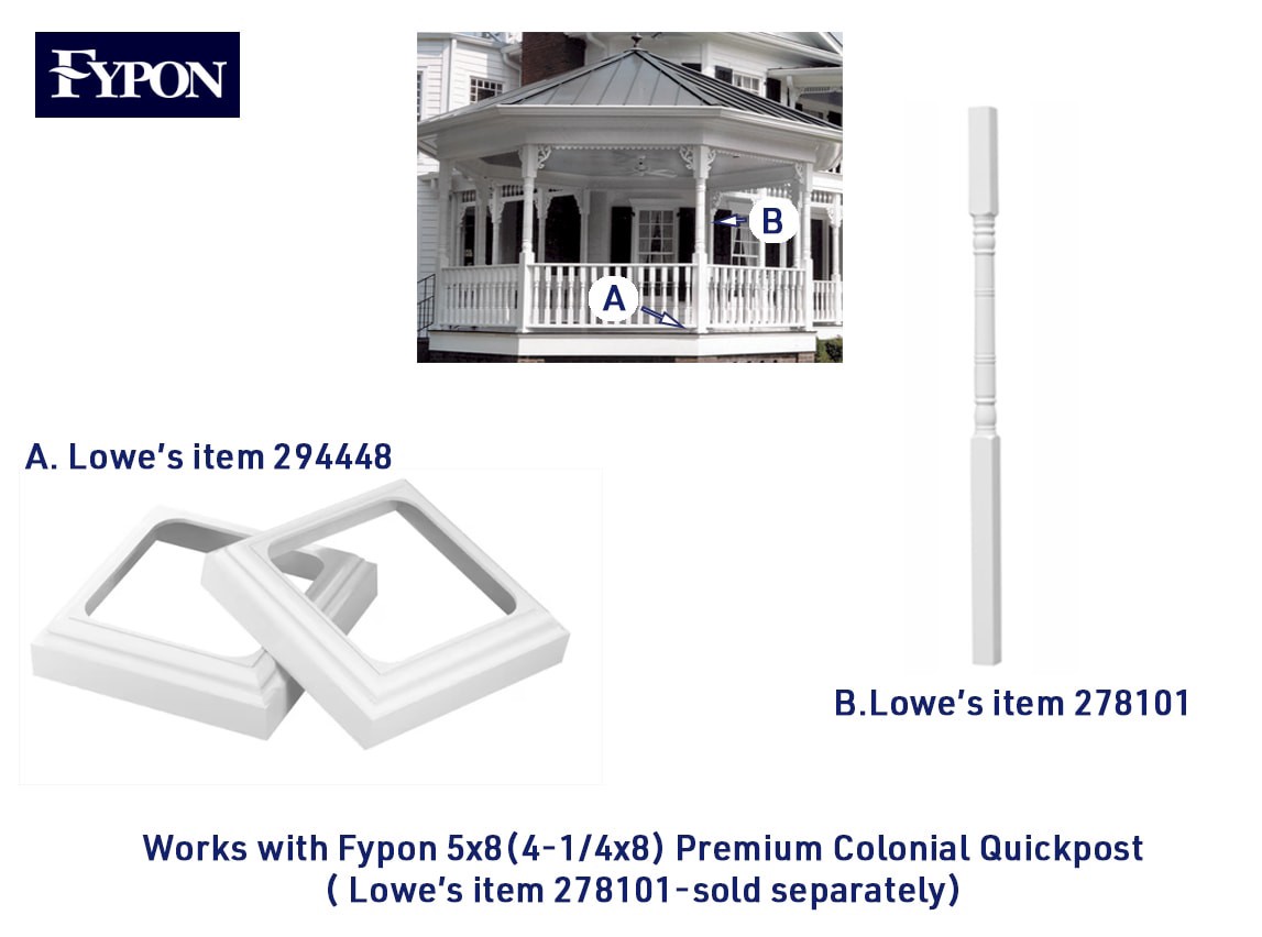 slide 3 of 5, Fypon PVC Cap Base Kit 5-in PVC Column Cap and Base Kit, 1 ct
