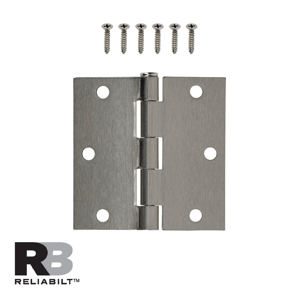 slide 2 of 6, RELIABILT 3-1/2-in H Square Satin Nickel Mortise Interior Door Hinge, 1 ct