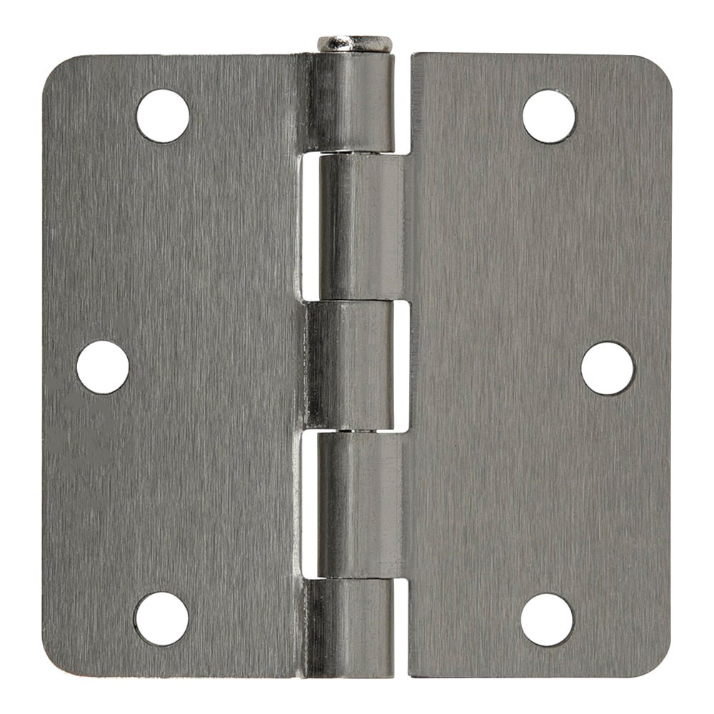 slide 1 of 6, RELIABILT 3-1/2-in H x 1/4-in Radius Satin Nickel Mortise Interior Door Hinge, 1 ct