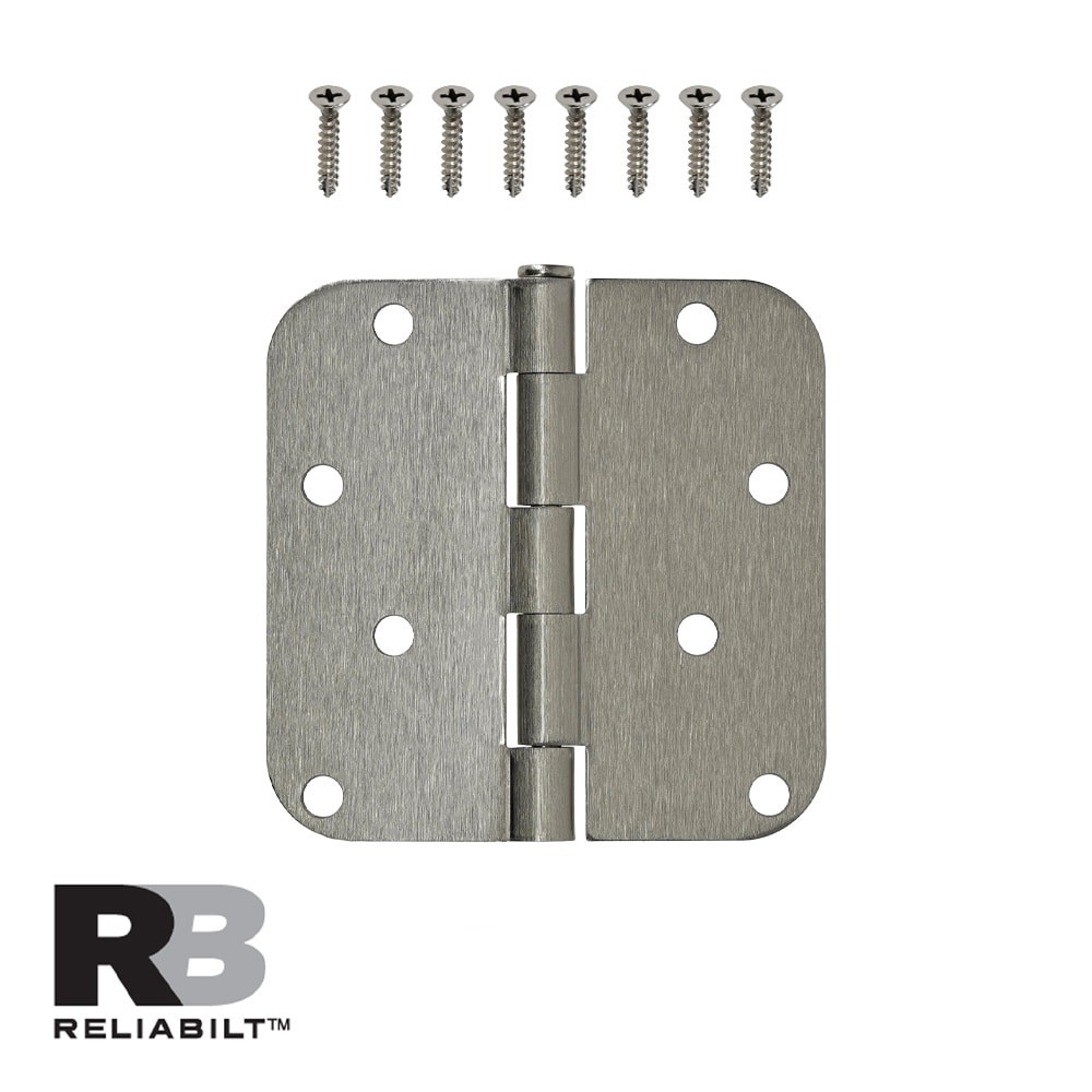 slide 2 of 6, RELIABILT 4-in H x 5/8-in Radius Satin Nickel Mortise Interior Door Hinge, 1 ct