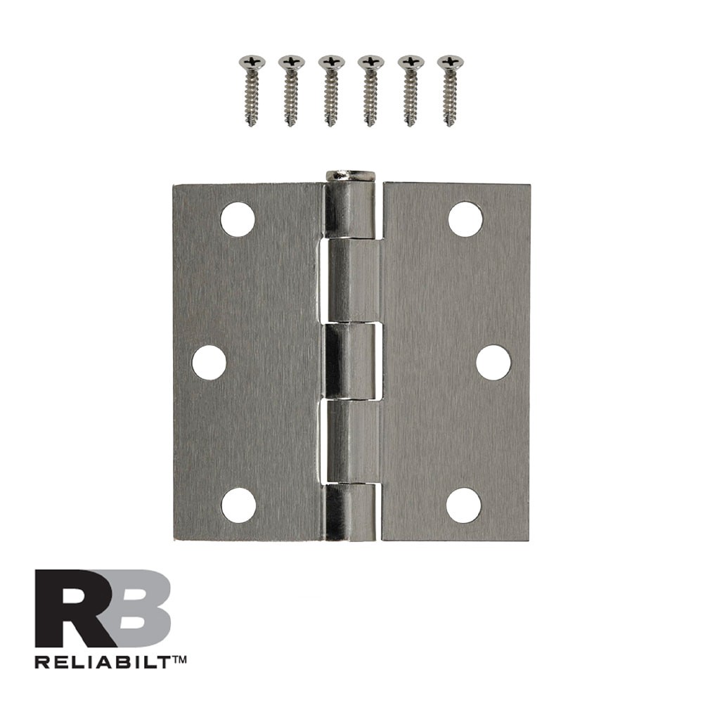 slide 2 of 6, RELIABILT 3-in H Square Satin Nickel Mortise Interior Door Hinge, 1 ct