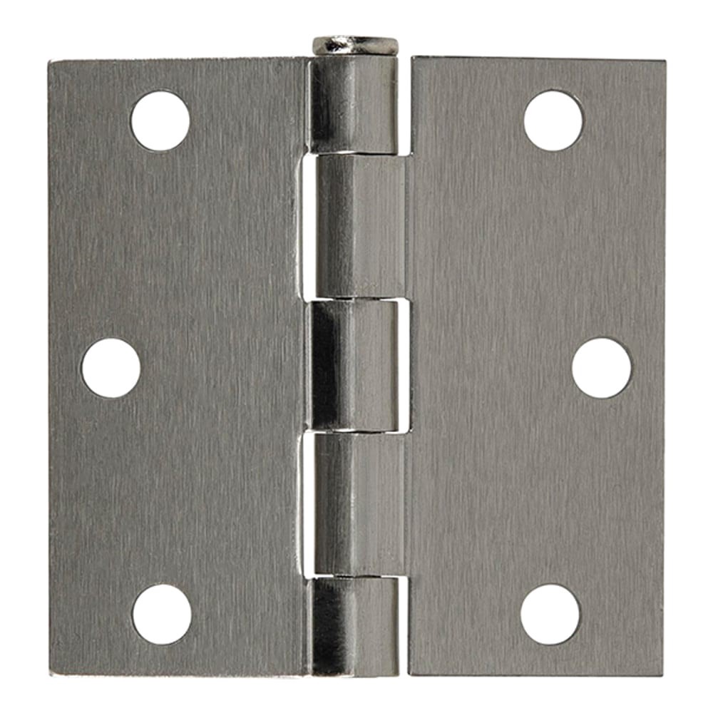 slide 1 of 6, RELIABILT 3-in H Square Satin Nickel Mortise Interior Door Hinge, 1 ct