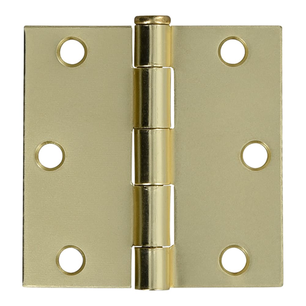slide 1 of 6, RELIABILT 3-in H Square Satin Brass Mortise Interior Door Hinge, 1 ct
