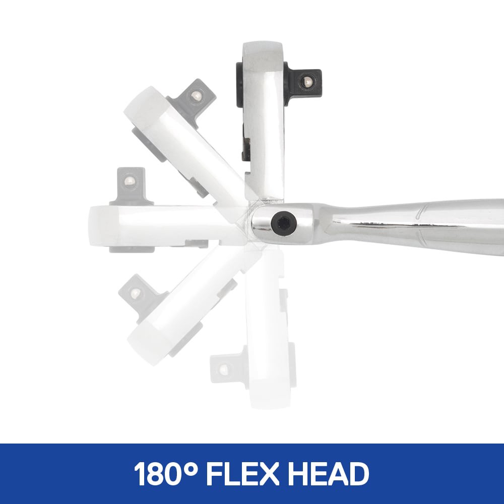 slide 2 of 6, Kobalt 90 -Tooth 1/4-in Drive Full polish Handle Flexible Head Ratchet, 1 ct