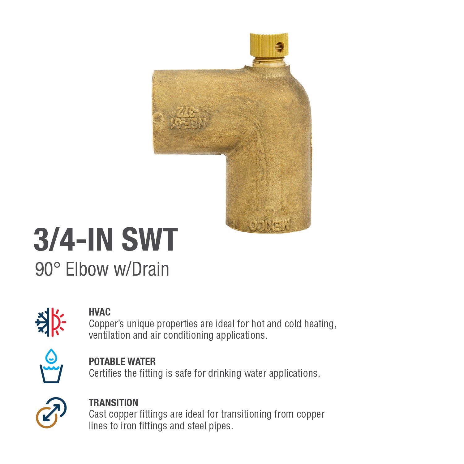 slide 4 of 6, Streamline 3/4-in 90-Degree Copper Elbow, 1 ct