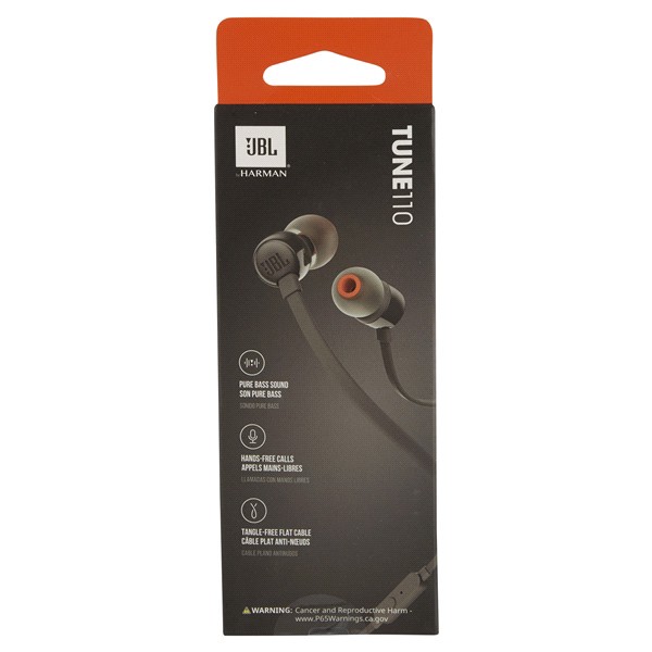 slide 4 of 5, JBL Black Tune 110 Wired Earbuds, 1 ct