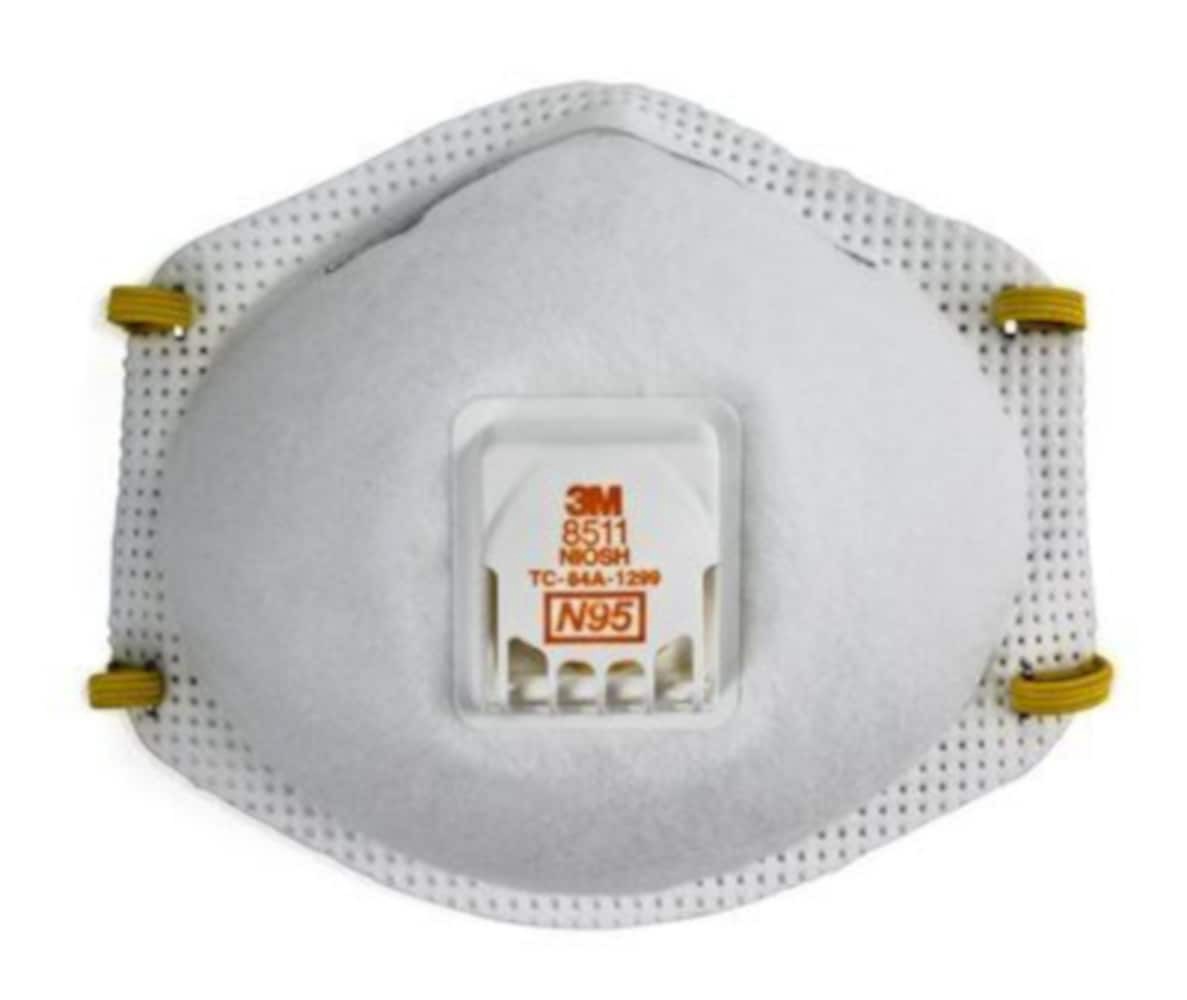slide 1 of 1, 3M 10 -Pack White Disposable N100 Sanding and fiberglass Safety mask, 1 ct