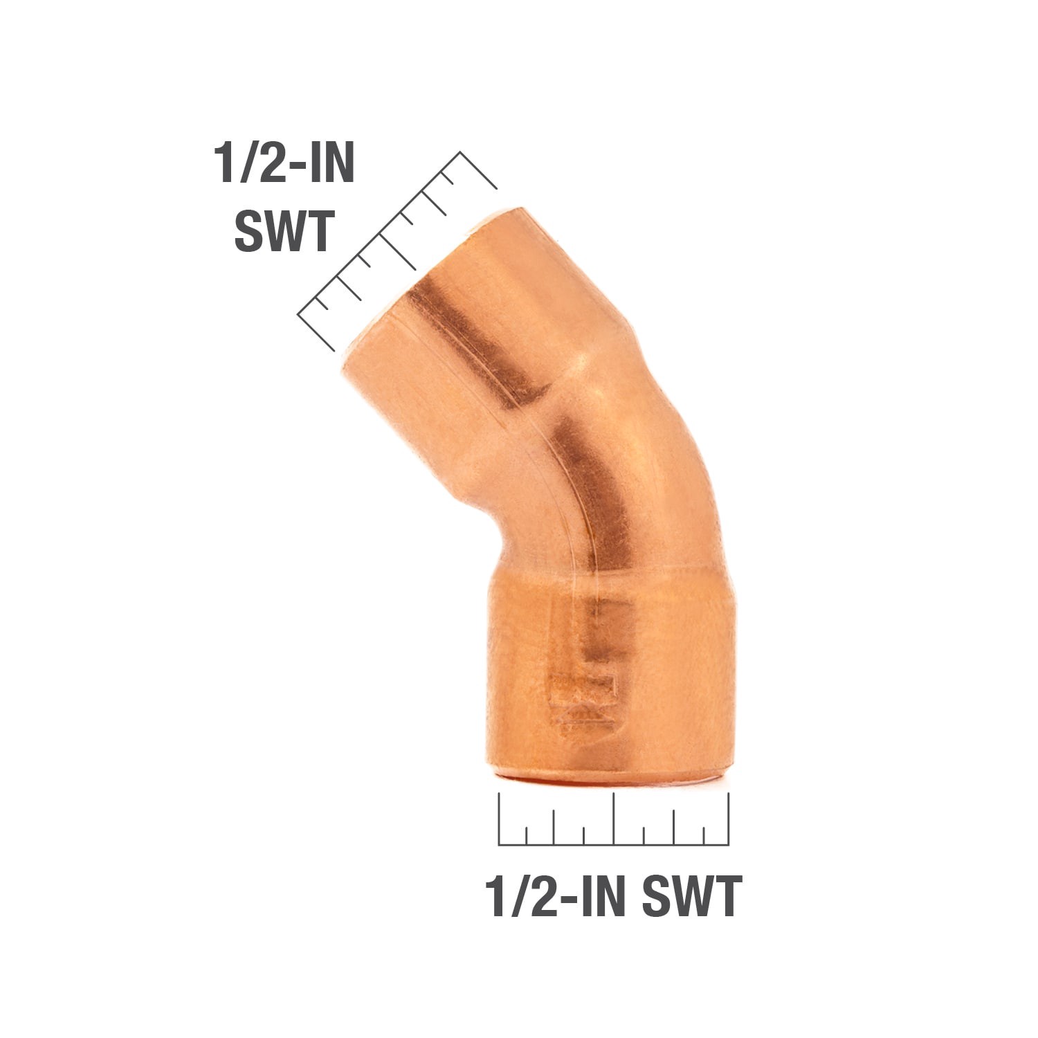 slide 3 of 6, Streamline 1/2-in 45-Degree Copper Elbow, 1 ct