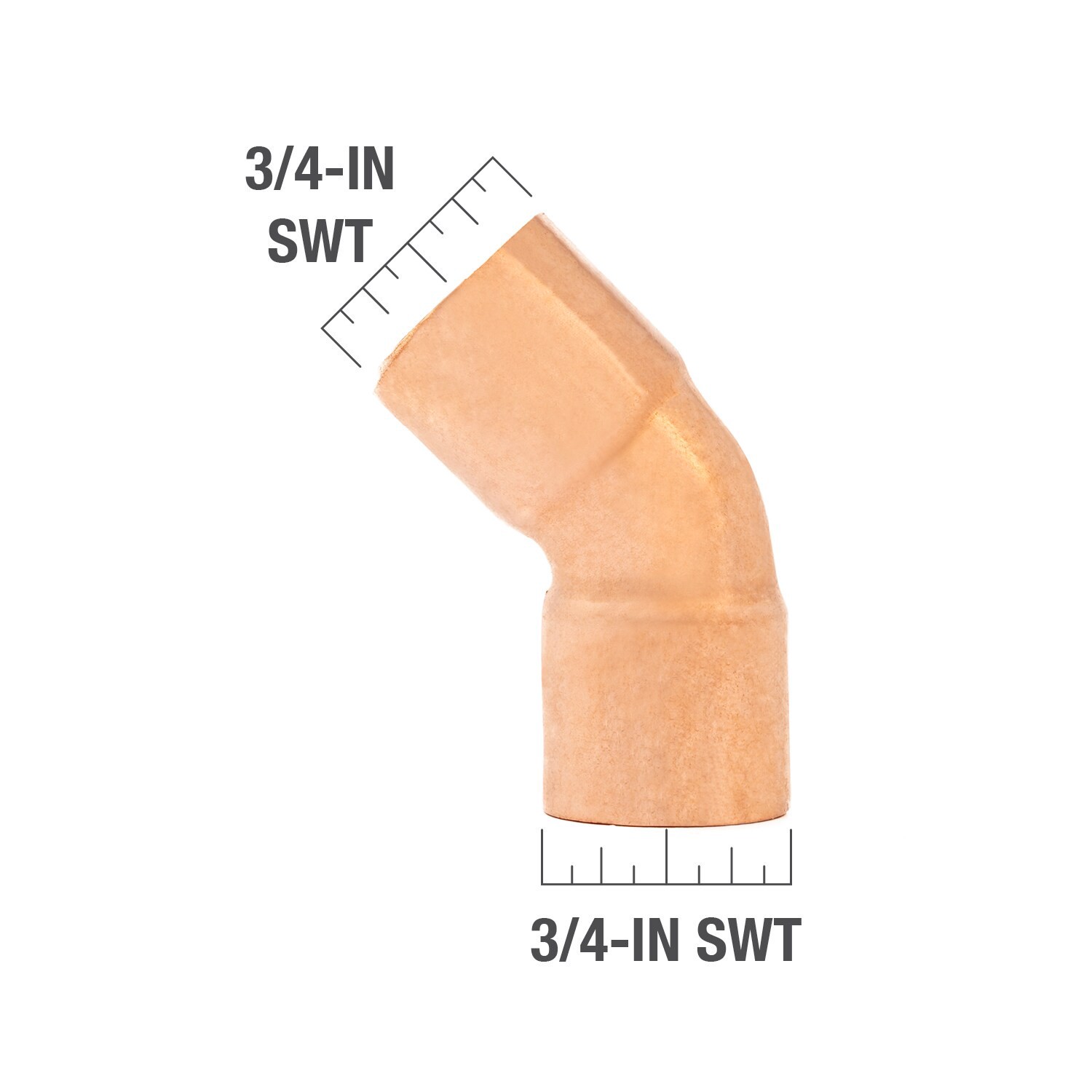 slide 3 of 6, Streamline 3/4-in 45-Degree Copper Elbow, 1 ct