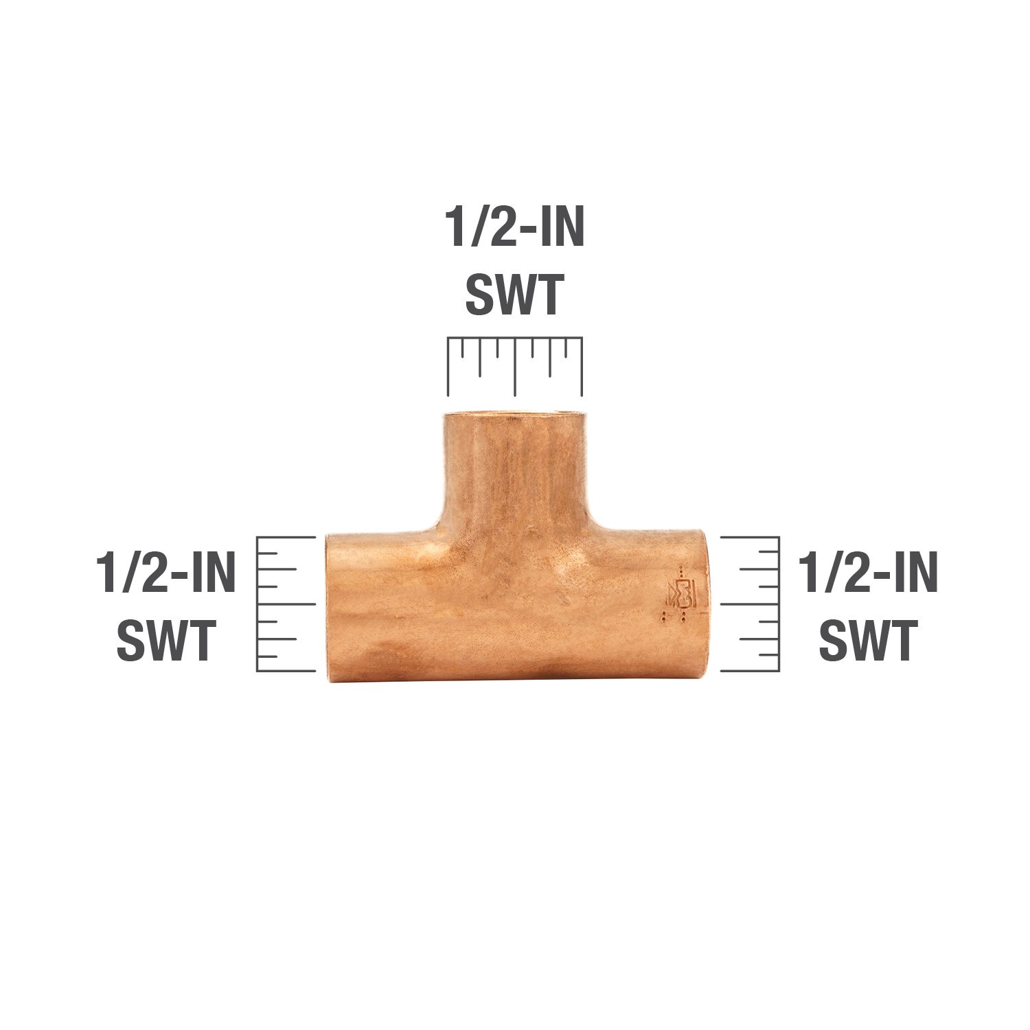 slide 3 of 6, Streamline 1/2-in SWT Copper Tee, 1 ct
