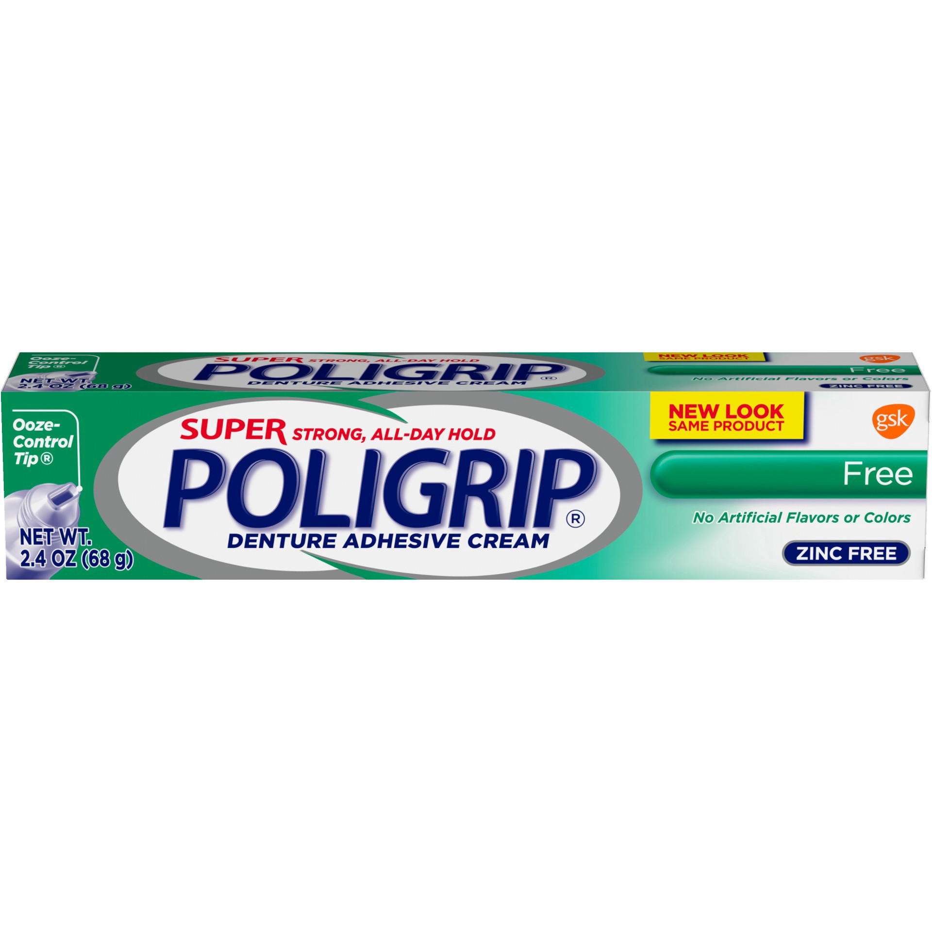 slide 1 of 5, Poligrip Super PoliGrip Denture Adhesive Cream, 2.4 oz