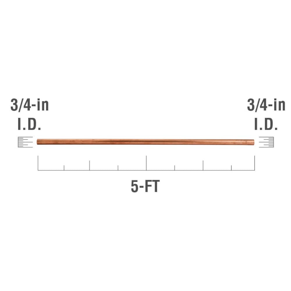 slide 3 of 5, Streamline 3/4-in x 5-ft Copper Type L Pipe, 1 ct