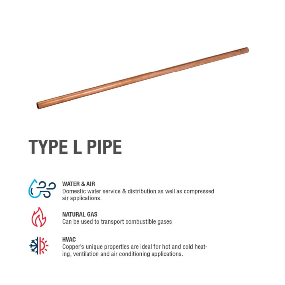 slide 4 of 5, Streamline 3/4-in x 5-ft Copper Type L Pipe, 1 ct