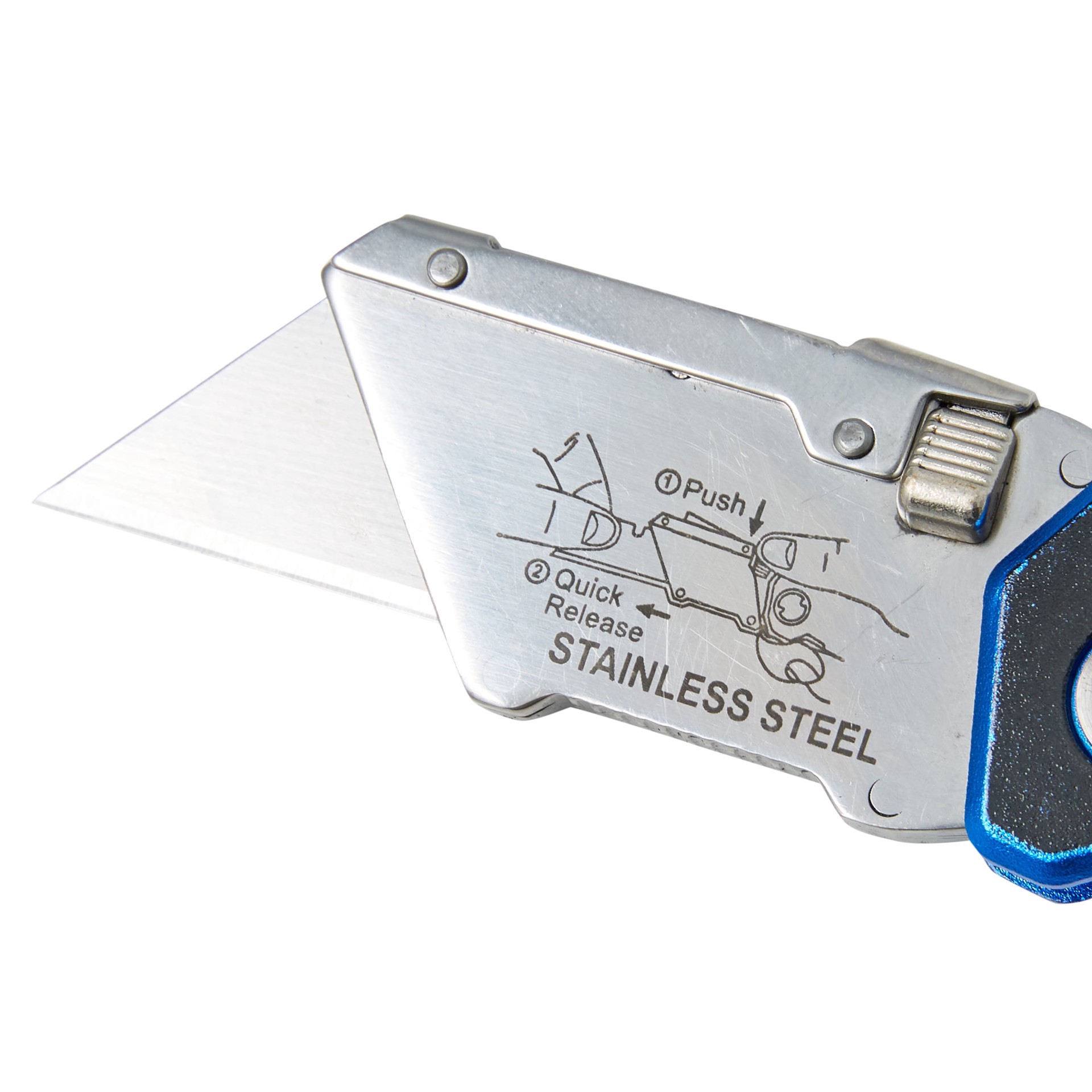 slide 2 of 6, Kobalt Blue 3pk Lockback 3/4-in 3 -Blade Folding Utility Knife, 1 ct