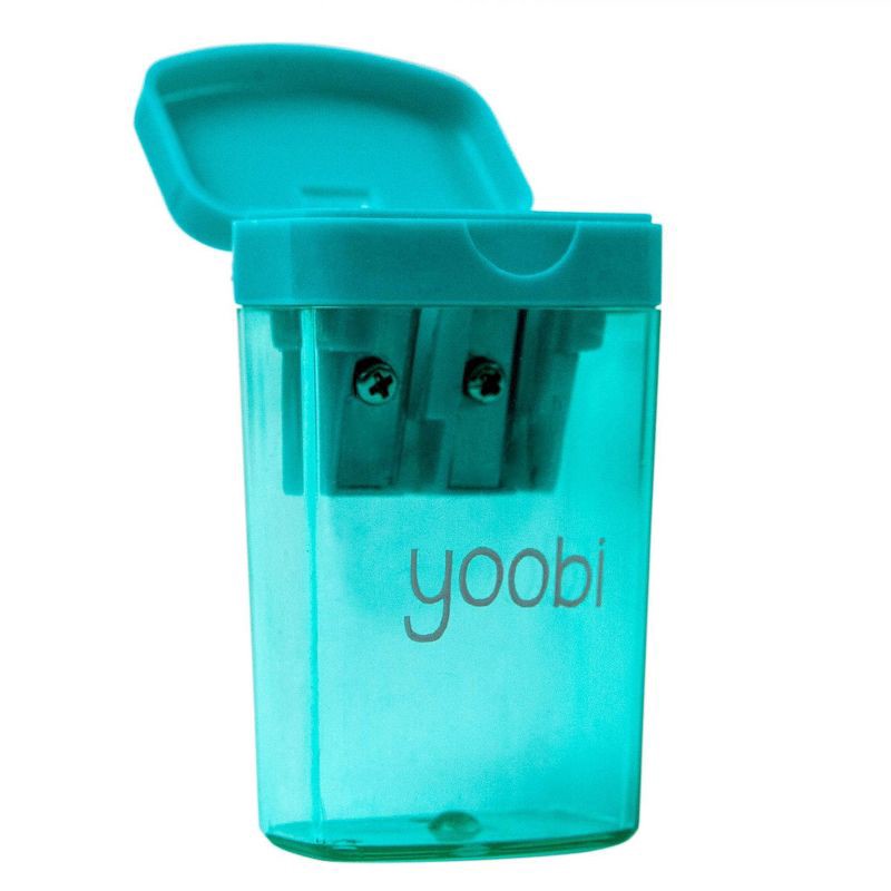 slide 3 of 5, Two Hole Pencil Sharpener Aqua - Yoobi™, 1 ct