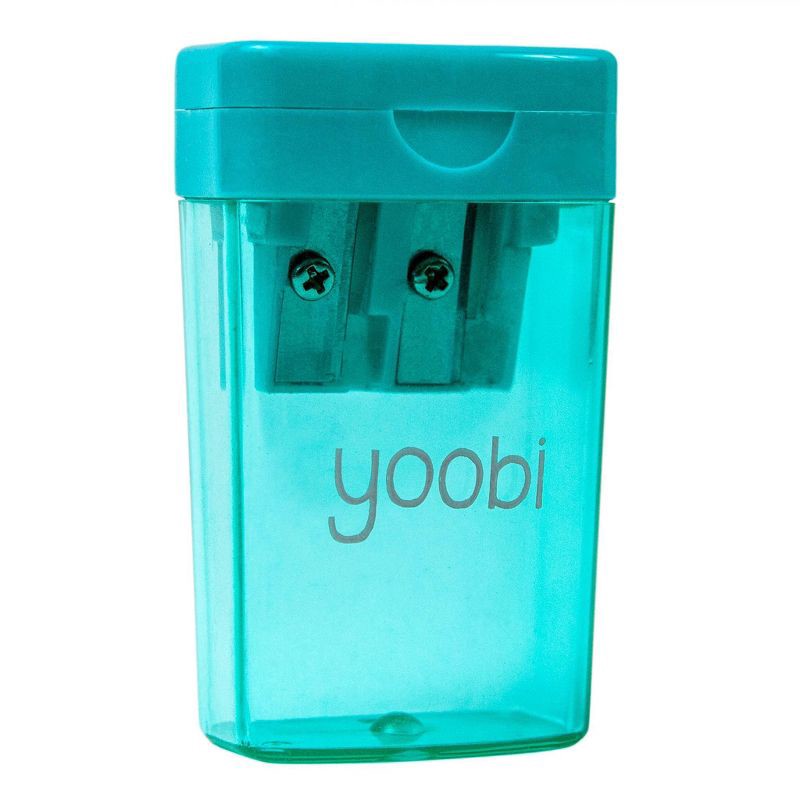 slide 4 of 5, Two Hole Pencil Sharpener Aqua - Yoobi™, 1 ct