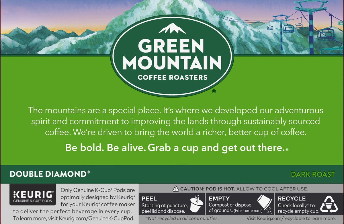 slide 3 of 7, Green Mountain Coffee Roasters K-Cup Pods Double Diamond Dark Roast 100% Arabica Coffee Pods - 12 ct, 12 ct