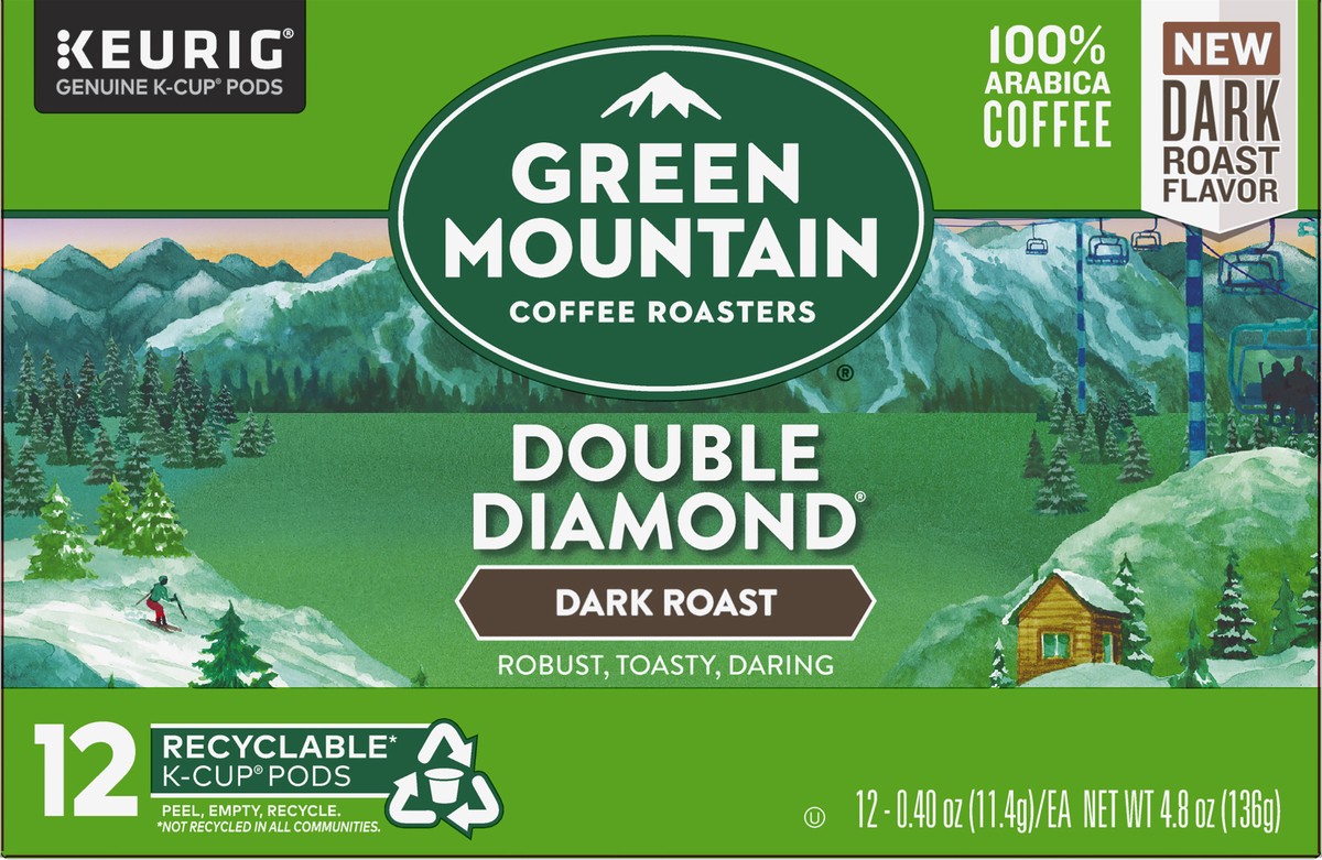 slide 4 of 7, Green Mountain Coffee Roasters K-Cup Pods Double Diamond Dark Roast 100% Arabica Coffee Pods - 12 ct, 12 ct