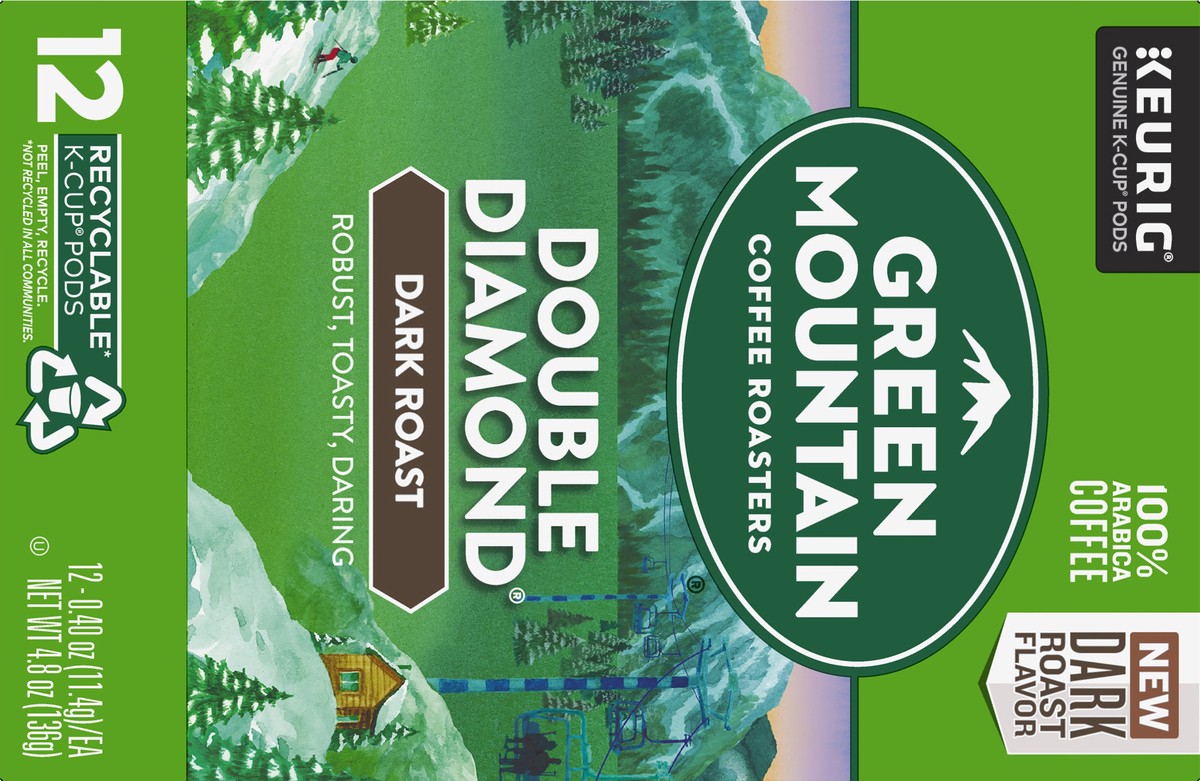 slide 7 of 7, Green Mountain Coffee Roasters K-Cup Pods Double Diamond Dark Roast 100% Arabica Coffee Pods - 12 ct, 12 ct