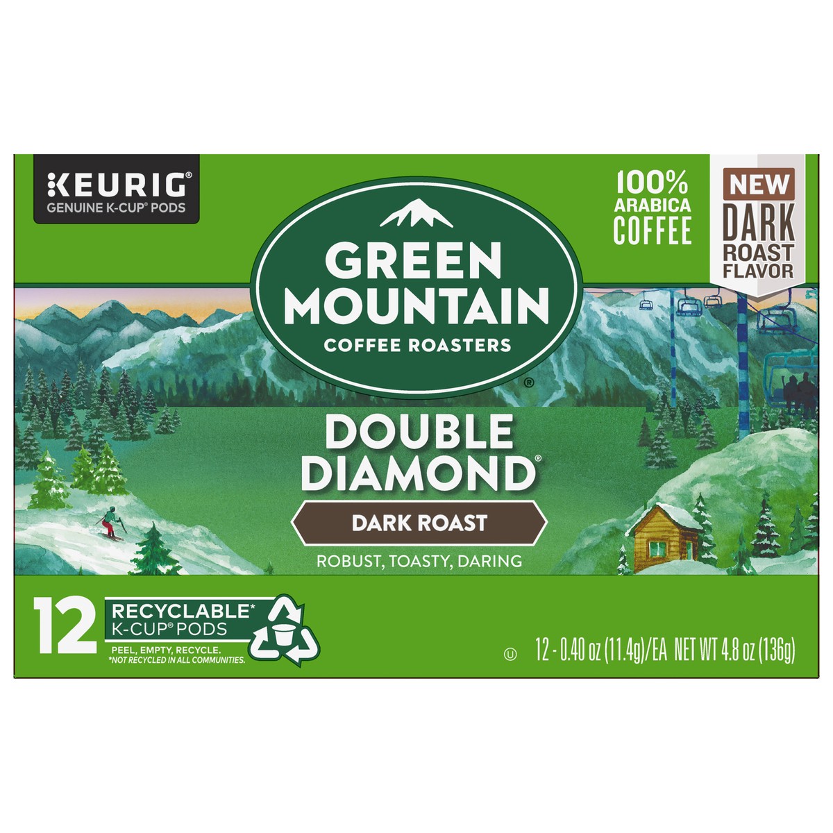 slide 1 of 7, Green Mountain Coffee Roasters K-Cup Pods Double Diamond Dark Roast 100% Arabica Coffee Pods - 12 ct, 12 ct