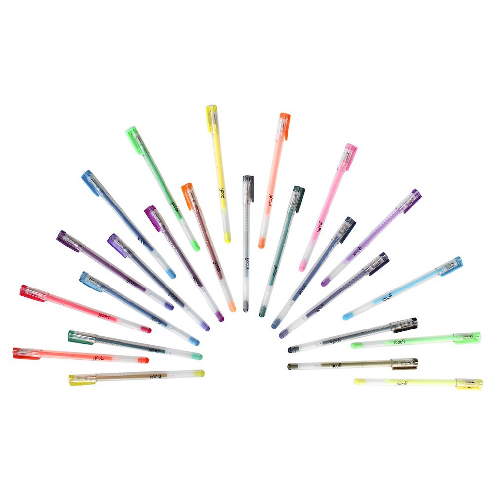 slide 2 of 4, Color & Glitter Color Gel Pens Multicolor-24 Pack - Yoobi, 24 ct