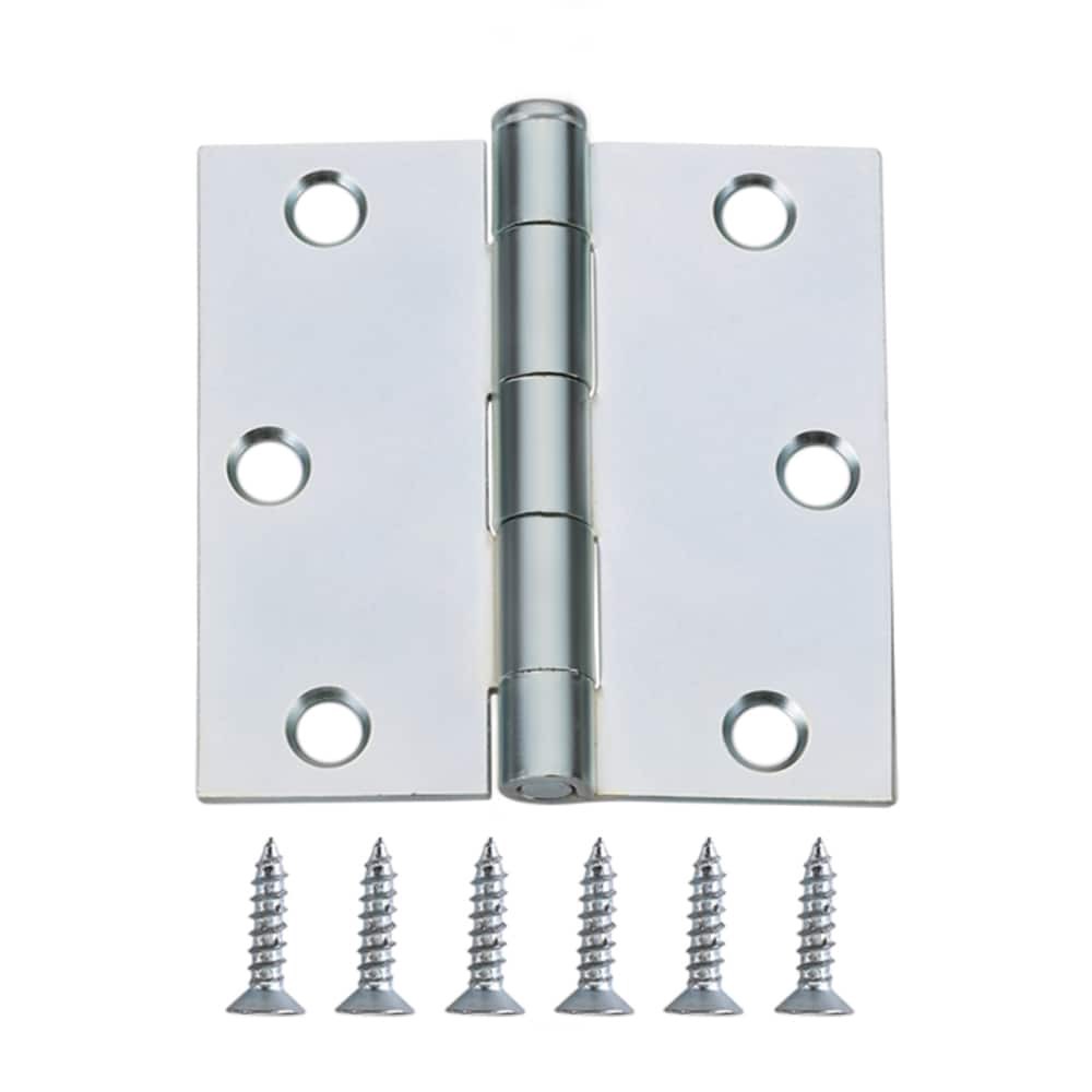 slide 1 of 6, RELIABILT 3-in H Square Silver Mortise Interior/Exterior Door Hinge, 1 ct