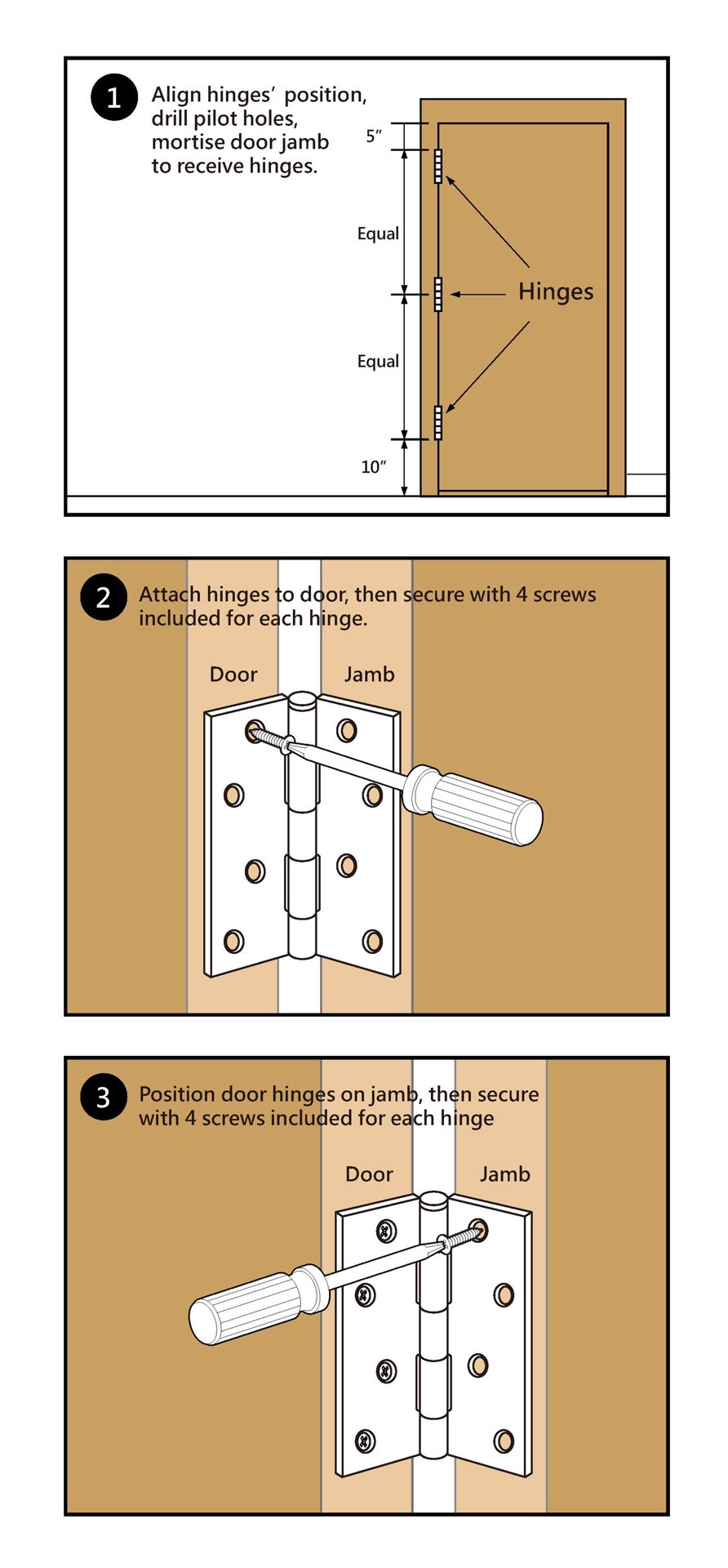 slide 3 of 6, RELIABILT 4-in H Square Silver Mortise Interior/Exterior Door Hinge, 1 ct
