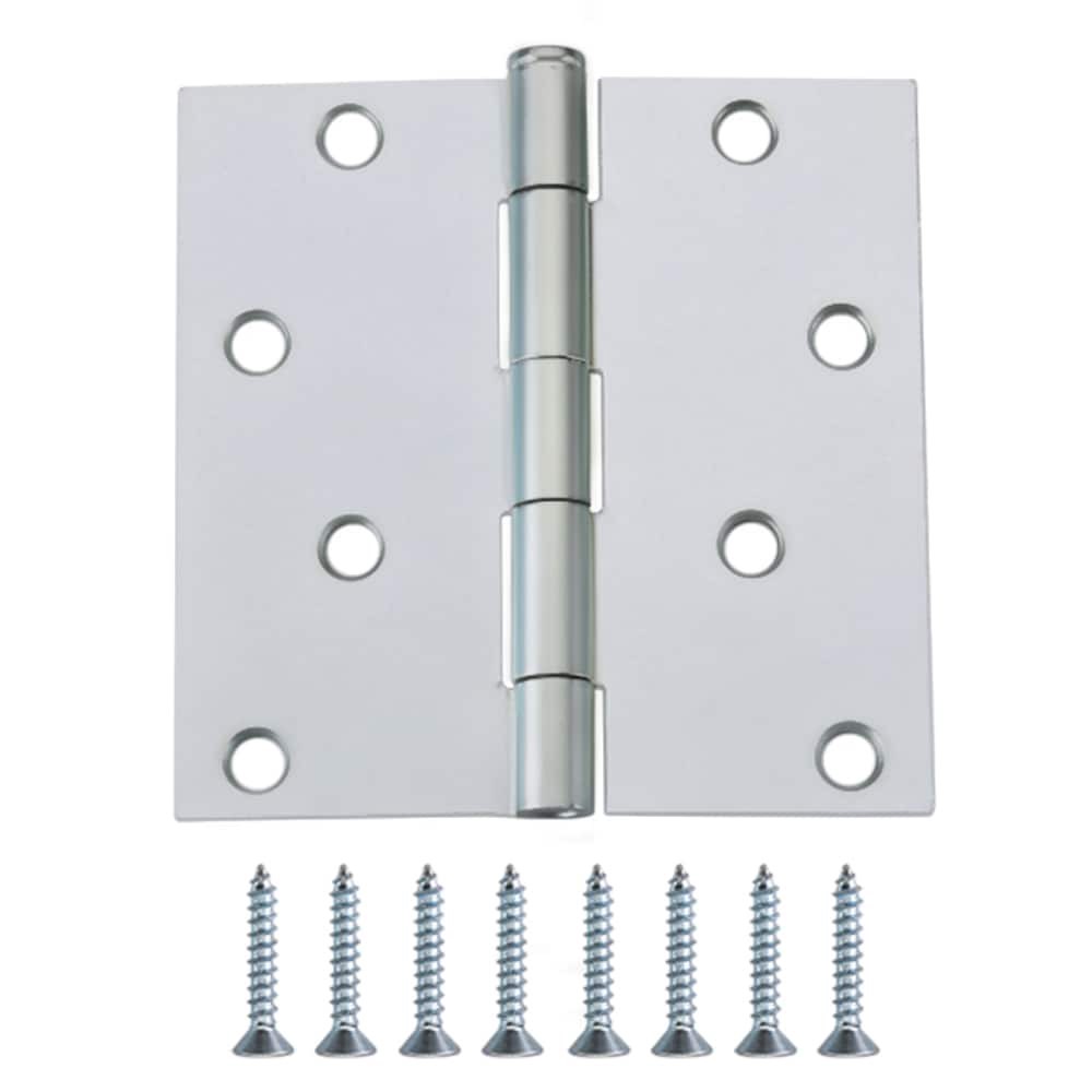 slide 1 of 6, RELIABILT 4-in H Square Silver Mortise Interior/Exterior Door Hinge, 1 ct